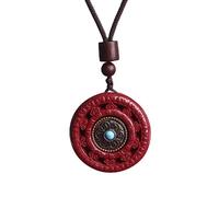 KUARWDVF Pendant Necklace, Natural Purple GoldSand Cinnabar Necklace Six-character True Rotating Pendant 1pcs