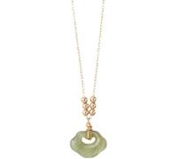 KUARWDVF Pendant Necklace, Ping An Lock Jade Necklace Long Life Bone Chain Ruyi Pendant 1pcs