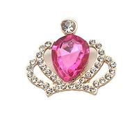 KUARWDVF Resin Button, 10 Pieces Crown Crystal Pendant Button Flatback Alloy Rhinestone Button for DIY Wedding Decoration Clothing Button(Pink)