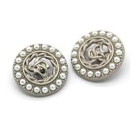 KUARWDVF Resin Button, 10pcs 18~25mm Vintage Metal Pearl Buttons Decorative DIY Accessories Sewing Button(Silver,18mm)