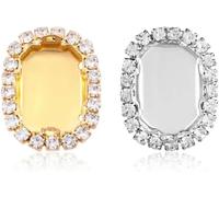 KUARWDVF Resin Button, 10pcs Empty Golden Claw Setting Sew on Rhinestone Base Sewing DIY Craft Crystal Buttons(White K Claw,Octangle 6x8mm)