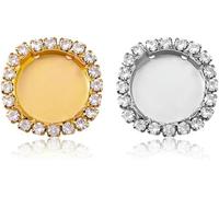 KUARWDVF Resin Button, 10pcs Empty Golden Claw Setting Sew on Rhinestone Base Sewing DIY Craft Crystal Buttons(Golden Claw,Round 12mm)