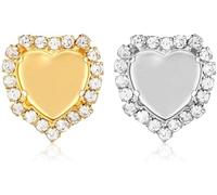 KUARWDVF Resin Button, 10pcs Empty Golden Claw Setting Sew on Rhinestone Base Sewing DIY Craft Crystal Buttons(Golden Claw,Heart 10mm)