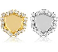 KUARWDVF Resin Button, 10pcs Empty Golden Claw Setting Sew on Rhinestone Base Sewing DIY Craft Crystal Buttons(White K Claw,Fat Triangle 12mm)