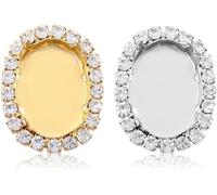 KUARWDVF Resin Button, 10pcs Empty Golden Claw Setting Sew on Rhinestone Base Sewing DIY Craft Crystal Buttons(Golden Claw,Oval 8x10mm)