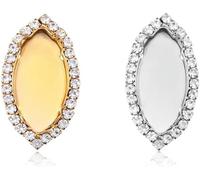 KUARWDVF Resin Button, 10pcs Empty Golden Claw Setting Sew on Rhinestone Base Sewing DIY Craft Crystal Buttons(White K Claw,Navette 9x18mm)