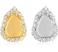 KUARWDVF Resin Button, 10pcs Empty Golden Claw Setting Sew on Rhinestone Base Sewing DIY Craft Crystal Buttons(White K Claw,Drop 7x10mm)