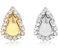 KUARWDVF Resin Button, 10pcs Empty Golden Claw Setting Sew on Rhinestone Base Sewing DIY Craft Crystal Buttons(Golden Claw,Drop 8x13mm)