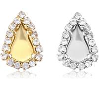 KUARWDVF Resin Button, 10pcs Empty Golden Claw Setting Sew on Rhinestone Base Sewing DIY Craft Crystal Buttons(White K Claw,Drop 5x8mm)