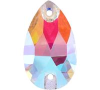 KUARWDVF Resin Button, 7~36pcs 12-38mm Glitter Teardrop Rhinestone Craft Sewing Accessories Crystal Buttons(Crystal Ab,17x28mm 12pcs)