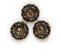 KUARWDVF Resin Button, Flower-Shaped Claw Cups are Decorated with Rhinestone Buttons, and Buttons with Handle Crystal Glass Beads are Hand-Made.(Gold)