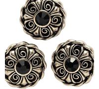 KUARWDVF Resin Button, Flower-Shaped Claw Cups are Decorated with Rhinestone Buttons, and Buttons with Handle Crystal Glass Beads are Hand-Made.(Black)