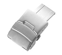 KUARWDVF Watch Bands Pin Buckle, 18mm-24mm 304L Stainless Steel Push Button Diver Clasp Watch Band Soild Cast Buckle(Silver,22mm)