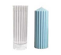 Kuashidai Moulds for Candle Making, Mould for Wax and Beeswax Molding, DIY Candle Making Supplies Stripe Mold Pillar Candle Moulds, 7*20cm