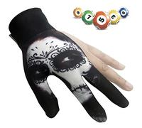 Kuashidai Universal 3 Fingers Elastic Billiard Gloves Non-slip Wear-resistant Breathable Pool Cue Gloves for Men Women Fits Left Hand