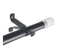 Kuasting Curtain Rods for Windows 60 to 120 Inches Modern Matte Black Curtain Rod Adjustable Length 1 Inch Diameter Heavy Duty Drapery Rods, Cylindrical End Cap Curtain Rod (Acrylic Finial 60-120)