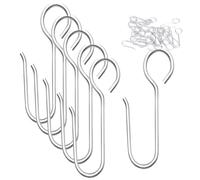 Kuasting Metal Curtain Track Hooks, 80 Pieces, Stainless Steel S Hooks for Window, Shower, Door Curtains