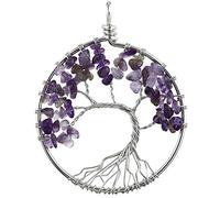 KUATBVL Chakra Necklace7 Chakra Stones Crystal necklaces Pendants Natural Stone Tree of Life Pendulum Pendant Necklace for Women Healing Jewelry