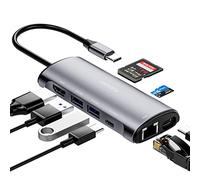 Kubager USB C Hub, 8 in 1 USB C to 4K@60Hz HDMI Adapter with 1000M Ethernet, 2 USB 3.1, USB-C 3.1, 100W PD, SD/TF Card Reader, Compatible for MacBook Pro/Air/iPad Pro/XPS