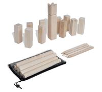 Kubb Game Set Natural Pine King 5.3x5.3x31cm Playing 4.5x4.5x15cm CarryBagUK