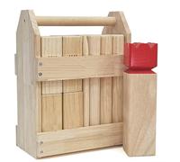 Kubb Game Throwing Game Hardwood Viking Game Premium Rubber Wood Backyard Throwing Toy (Red King, Regulation Size)