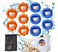 KUBDPQOR Animal Hair Remover Washing Machine - Effective Fluff Foot for Washing Machine, Hair Catcher - 5 pieces, Perfect for Dog Hair, Cat Fur (Blue)
