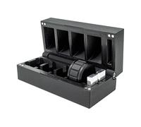 Kube3d Magazine Case Compatible with: Daystate Self-Indexing Magazines and Silver Single Shot Tray - Hard Plastic Protective Cover, Flip Lid Magnetic Box Storage (Fits: 4 Magazines, 1 SS Tray, Black)