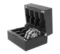 Kube3d Magazine Case Compatible with: Hatsan & Webley 10 Shot Magazines - Hard Plastic Protective Cover, Flip Lid Magnetic Box For Air Rifle Storage and Safety (Fits: 4 Magazines, Black)