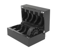 Kube3d Magazine Case Compatible with: KalibrGun Cricket & Cricket II Magazines - Hard Plastic Protective Cover, Flip Lid Magnetic Box for Air Rifle Safety (Black, Fits: 6 Magazines)