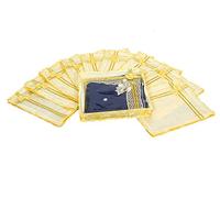 Kuber Industries Carry Design Transparent Non Woven Single Saree Cover|Zipper Closer & Gota Lining|Size 41 x 36 x 8 CM|Pack of 6 (Gold)-HS_38_KUBMART21586