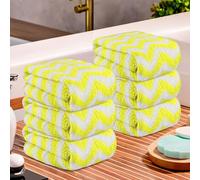 Kuber Industries Pack of 6 Super Absorbent & Reusable Microfibre Face Towel for Women | 15x15 in | 250 GSM Kids Soft & Easy to Wash Small Towels for Face and Hand | Zig Zag Yellow