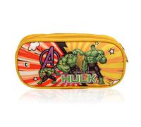 Kuber Industries Pencil Pouch | Multi-Purpose Travel Pouch | 2 Compartments Utility Pouch | Waterproof Stationary Pencil Case| Geometry Box | Marvel Hulk | Yellow