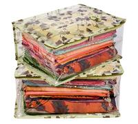 Kuber Industries Saree Cover | Zip Closure Saree Cover | Clothes Storage Bag | Wardrobe Organiser for Suit | Side Transparent Saree Cover | Bow-Leaf-Design | 9 inch | Pack of 2 | Green