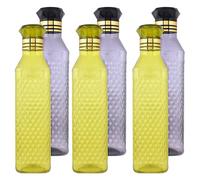 Kuber Industries Water Bottle | Plastic Water Bottle for Fridge | Water Bottle for Kitchen | Water Bottle for Refrigerator | Square H2O Bottle | 1 LTR | Pack of 6 | Multi