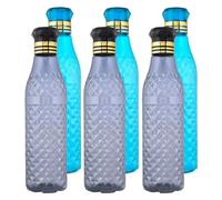 Kuber Industries Water Bottle | Plastic Water Bottle for Fridge | Water Bottle for Kitchen | Water Bottle for Refrigerator | Crystal Bingo Bottle | 1 LTR | Pack of 6 | Multi