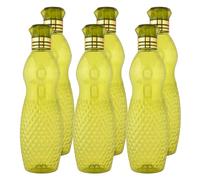 Kuber Industries Water Bottle | Plastic Water Bottle for Fridge | Water Bottle for Kitchen | Water Bottle for Refrigerator | Dolphine Bottle | 1 LTR | Pack of 6 | Green