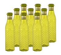 Kuber Industries Water Bottle | Plastic Water Bottle for Fridge | Water Bottle for Kitchen | Water Bottle for Refrigerator | Crystal Bingo Bottle | 1 LTR | Pack of 9 | Green
