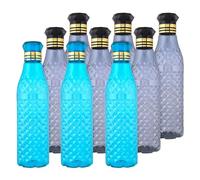 Kuber Industries Water Bottle | Plastic Water Bottle for Fridge | Water Bottle for Kitchen | Water Bottle for Refrigerator | Crystal Bingo Bottle | 1 LTR | Pack of 9 | Multi