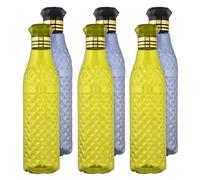 Kuber Industries Water Bottle | Plastic Water Bottle for Fridge | Water Bottle for Kitchen | Water Bottle for Refrigerator | Crystal Bingo Bottle | 1 LTR | Pack of 6 | Multi