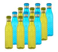 Kuber Industries Water Bottle | Plastic Water Bottle for Fridge | Water Bottle for Kitchen | Water Bottle for Refrigerator | Crystal Bingo Bottle | 1 LTR | Pack of 12 | Multi