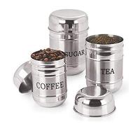 KuberIndustries 3 Pieces Stainless Steel Tea, Coffee and Sugar Container Set, 500Ml,300Ml,200 Ml (Silver) -CTKTC38138