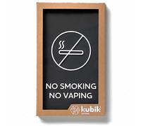 Kubik Letters No Smoking No Vaping Sign, Modern Design Sign for No Smoking No Vaping No E Cigarette Area with 3M Double Sided Tape