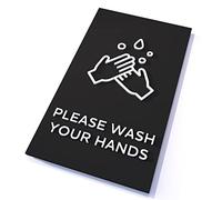 Kubik Letters Please Wash Your Hands Sign, Modern Design Sign for Commercial Area with 3M Double Sided Tape