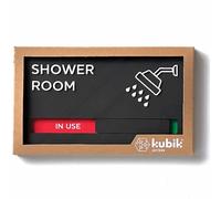 Kubik Letters Shower Room Sign with Slider for Dual Messages Room Status (Available or in USE)