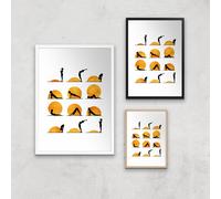 Kubistika Yoga Sun Giclee Art Print - A3 - Wooden Frame