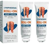 KUBOZN Roll-On Cream for Lymphatic Drainage Swelling Reliefs, Professional Leg Swelling Relief Roll-On,Edema Relief for Legs and Feet,Leg Care Herbal Cream,for All Skin Types (2 pcs)
