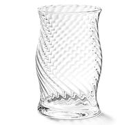 KUBUS Glass Flower Vase 20cm, Glass Hurricane Candle Holder, Mouth Blown, Unique Design, Thick and Robust Vase for Centrepieces