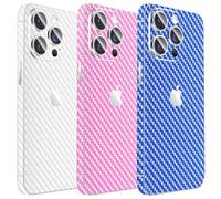 Kucheed 3PCS Sparkling Skin Protector for iPhone, Bling Glitter Fiber Grain Full Cover Edges Sticker, Precise-Fit Back Protector/Luxury Wraps/Bling Phone Decorations for iPhone 16 Pro Max