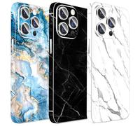Kucheed 3PCS Sparkling Skin Protector for iPhone, Bling Glitter Stone Texture Full Cover Edges Sticker, Precise-Fit Back Protector/Luxury Wraps/Bling Phone Decorations for iPhone 14 Pro Max