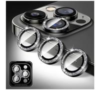 Kucheed Bling Camera Lens Protector Compatible for iPhone 12 Pro, Glitter Tempered Glass Camera Cover Film Stickers, Sparkling Automatic Alignment Individual Metal Rings Phone Accessories